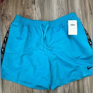 NWT Nike Men's Swim Swimsuit Mesh Lining Logo Details on the side Blue Size XL